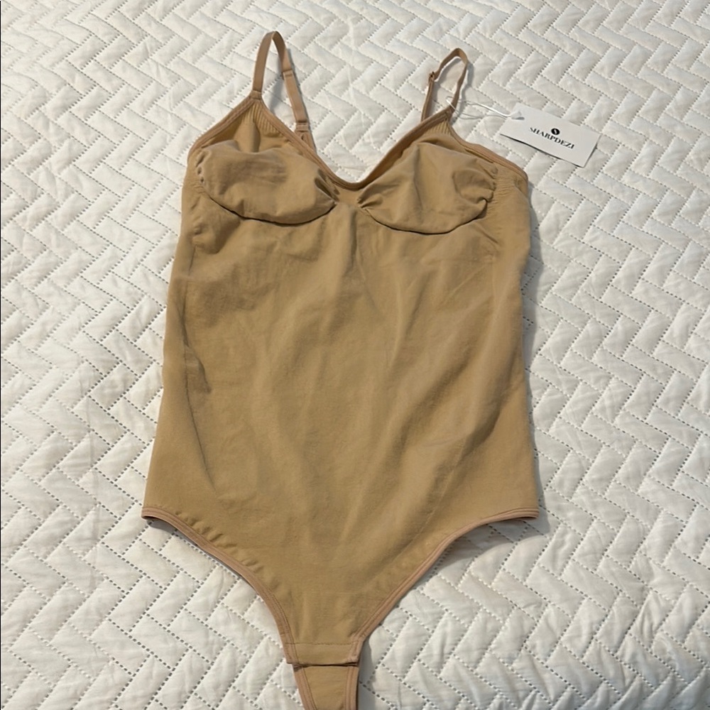 Tan Bodysuit with Spaghetti Straps